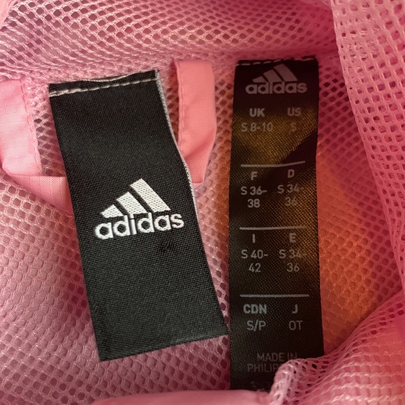 SOLD - Adidas Pink & White Nylon Hoodie Windbreaker - Picture 7 of 8